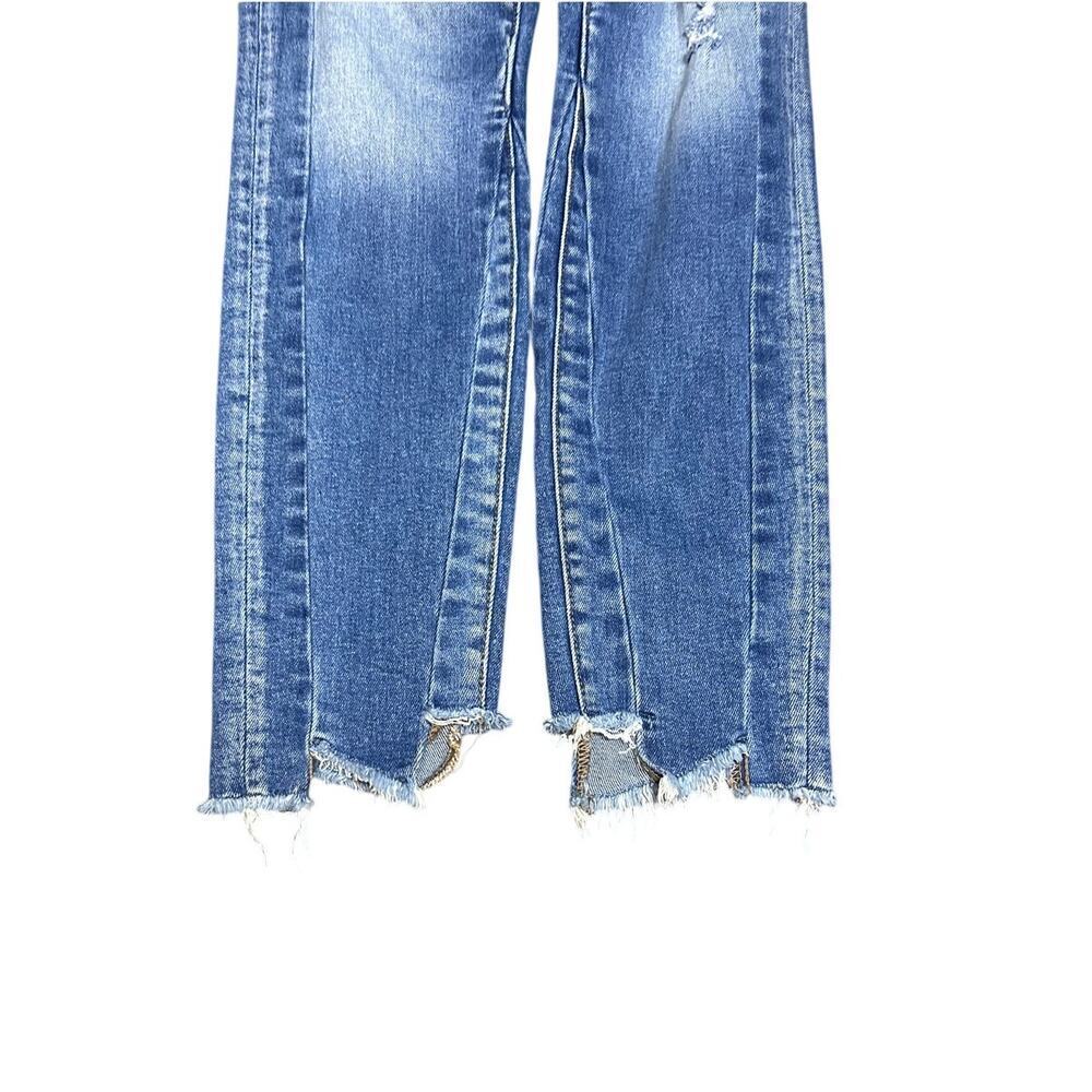 Vervet Flying Monkey High Rise Raw Hem Distressed Stretch Skinny Jeans size 27 - Picture 3 of 8